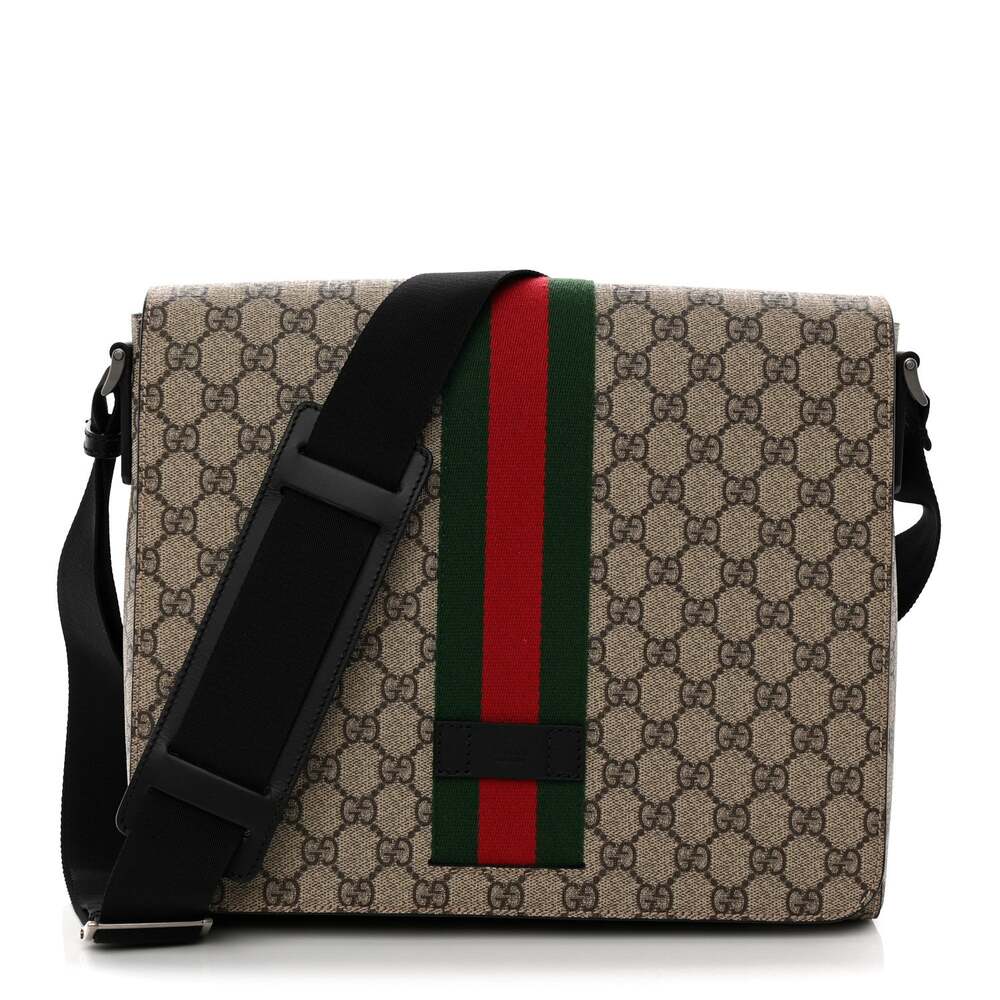 Gucci Gg Supreme Web Flap Messenger Bag #268146G11B